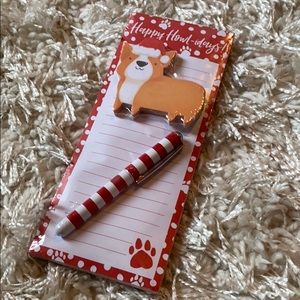 Christmas Corgi notepad with pen